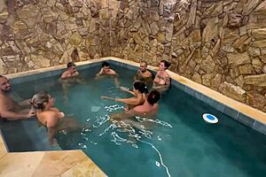 Orgia With Friends In Motel Pool