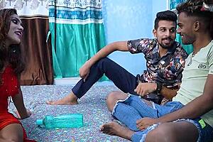 Desi Girlfriend Joins Boyfriend and Friend for Hardcore Threesome Fuck in Full Movie