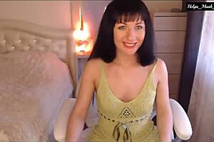 Sexy Brunette Jessy Aka Helga Muah Strips Lingerie for Pussy Fingering