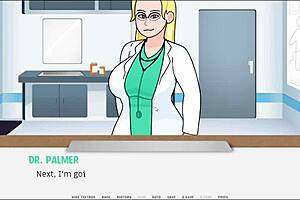 Doctor Handles Patient in Hospital Cartoon Scene