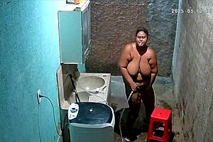 omg hidden camera catches brazilian stepmom depilating while stepson watches her huge tits and fat ass 😱