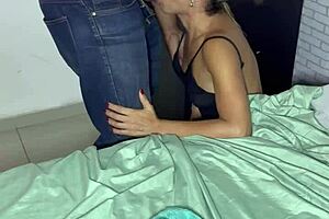 belinha offers her tight pussy to the fan as a gift. he cums inside her twice during intense fucking.