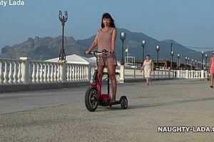 I'm riding naked in public, showing off my naughty side