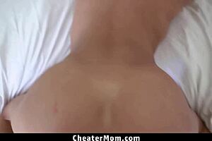 stepsons prank on stepmom ends with her dropping towel and giving him blowjob