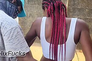 uh i got into this olosho house part with some quickie outdoor action bending over in my miniskirt feeling all wet and slutty with that skinny ebony escort vibe