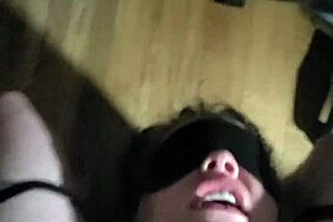 jerking off over face no cum while blindfolded and bound tight