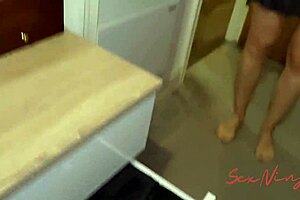 Step-mom catches me sniffing her panties then we have anal sex with creampie in doggystyle position