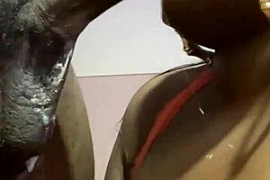 Hey, check out this milf giving a young black bbw such a wet sloppy blowjob