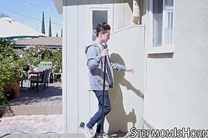 Curvaceous Sybil Stallone gets spotted and engages in activity with stepson.