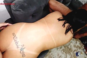 Nicoly mattos tried her first double vaginal penetration with two big cocks in homemade interracial action