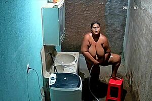 omg hidden camera catches brazilian stepmom depilating while stepson watches her huge tits and fat ass 😱