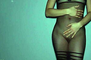 Hot milf step mom rubs cock on her hairy pussy