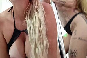 Tia and her famous net niece dancing and rubbing together as very hot blonde big-assed women