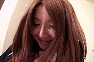 Teeny Japanese girl surprises with big tits for American creampie in lingerie