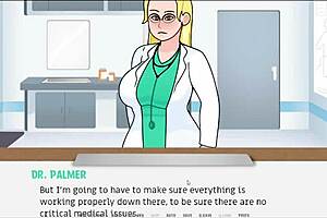Doctor Handles Patient in Hospital Cartoon Scene