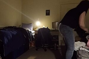 Damn! Busty Milf Gets Caught on Hidden Cam Spying in Curvy Fat Amateur Action!