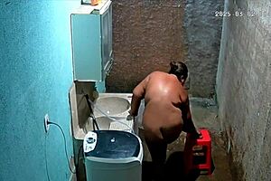 omg hidden camera catches brazilian stepmom depilating while stepson watches her huge tits and fat ass 😱