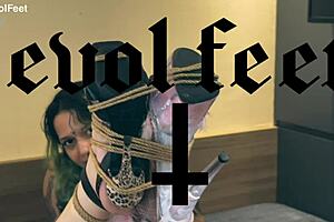 she ties him up for intense foot worship and bondage play