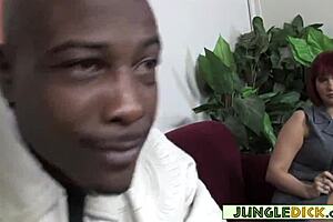 can this redhead milf with big ass handle that big black cock in interracial pounding?