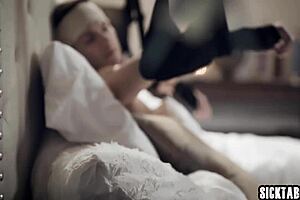 Isn't it wild how this dirty blonde stepmom uses her hands and big tits to help her stepson with his monster cock?