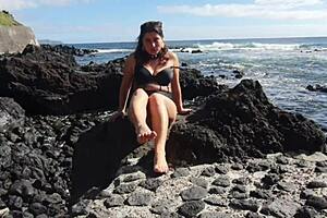 check out this foot fetish action from my hairy stepmom with big tits on the public beach