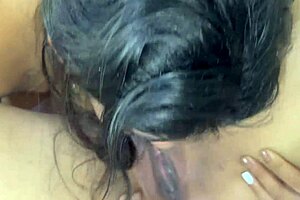 woman offers amazing oral pleasure to her sister-in-law in this real homemade clip.