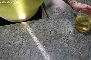 KIWI MILF SUB SLURPS UP the Wine After Her MASTER SPILLS It Everywhere!