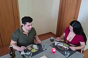 chubby white dude licks and fucks latina mom doggystyle on desk until creampie