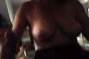 The busty wife over 50 casually tugged on my older cock for a steamy handjob session.