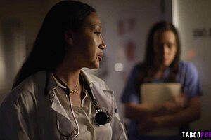 latina nurse vicki chase seduces brunette patient sinn sage in hospital with interracial lesbian ass licking