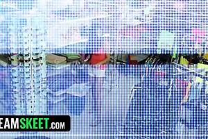 Smoking-hot brunette stole a dress so the security guard ripped it off and gave her anal creampie