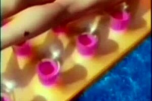 i can't believe this petite milf with amazing nice ass in bikini gets fucked doggystyle bent over by pool guy in homemade pov quickie