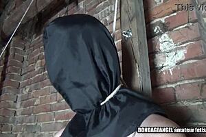 last moments show adulteress angela as noble woman in bondage with leather gloves