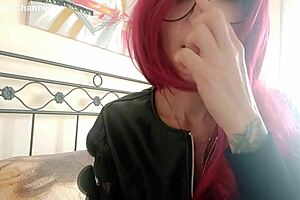 Stepson tears off milf's clothes in homemade video. He splashes cum on her lingerie body.