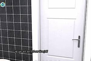 Blonde cheerleader from Elmwood University struggles to fit big white cock in her mouth during blowjob.