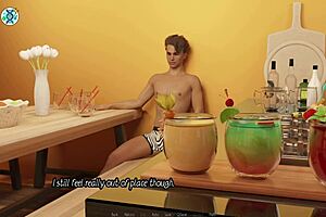 Blonde cheerleader from Elmwood University struggles to fit big white cock in her mouth during blowjob.