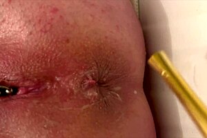 Hey, check out this anal masturbate with gold high heels, fingering asshole, juicy pussy, and riding on heels.