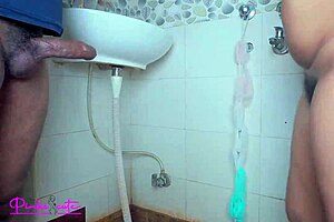 Indian chachi ravinadesi extracts nephew's load in bathroom with intense armpit play and dirty talk.