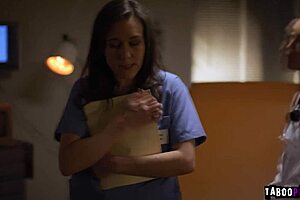 latina nurse vicki chase seduces brunette patient sinn sage in hospital with interracial lesbian ass licking