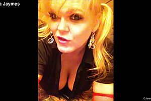 Jenna jaymes teases in shorts while playing to the camera