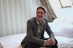 Nylon-Clad Gal Sucks Cock Hardcore