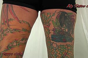 blackwidowxxx reveals her full body tattoos in a quick promo clip with big tits and ass