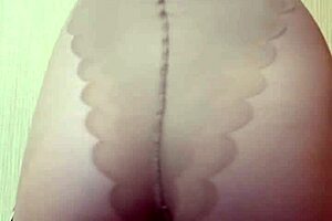 nylon mistress elza koms dominates with ass worshiping and feet in lingerie and heels