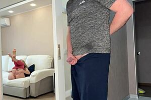 I caught my stepmom masturbating so we ended up fucking hard in doggystyle with creampie