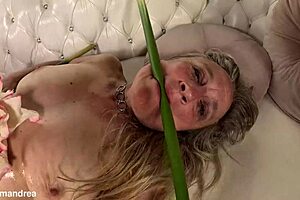 extreme pussy fisting hints at mega orgasm for amateur blonde milf with huge tits and wet toys in homemade solo