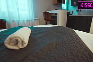 step son fantasizes about stripping step mom for tight pussy creampie ride in shared bed