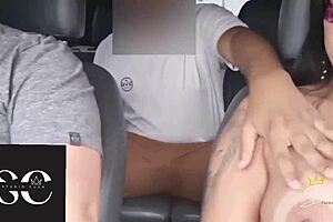 Can you believe I went naked for a car ride and had my cuckold fetch my big black stud!