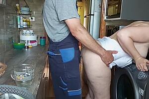 sexy mature wife feels deep passion fucking the dishwasher repairman