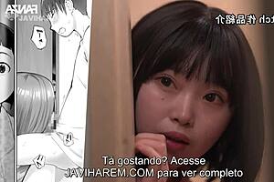 milf sucks small dick of daughter's friend in shower before creampie in missionary position