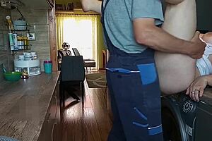 sexy mature wife feels deep passion fucking the dishwasher repairman